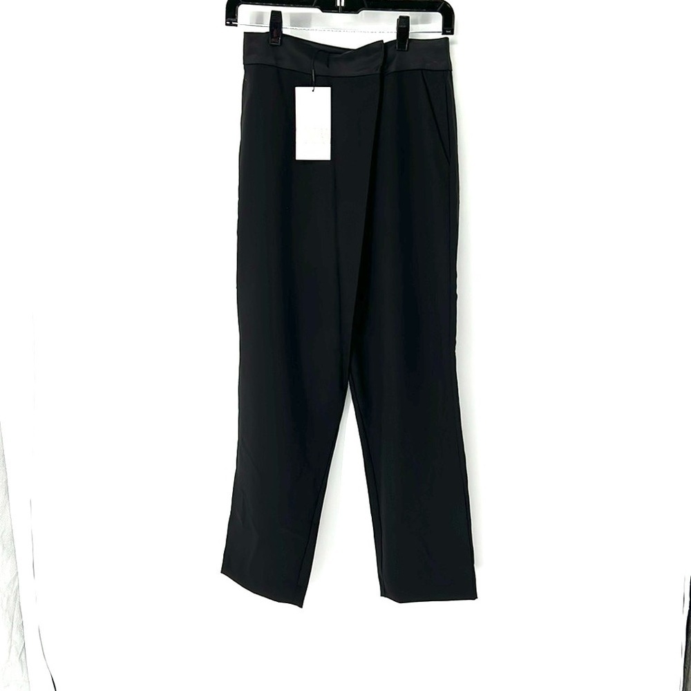 Zara NWT wrap wide leg ankle pants XS
